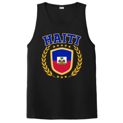 Haiti Flag Crest Shield Logo PosiCharge Competitor Tank