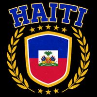 Haiti Flag Crest Shield Logo Cropped Pullover Crew