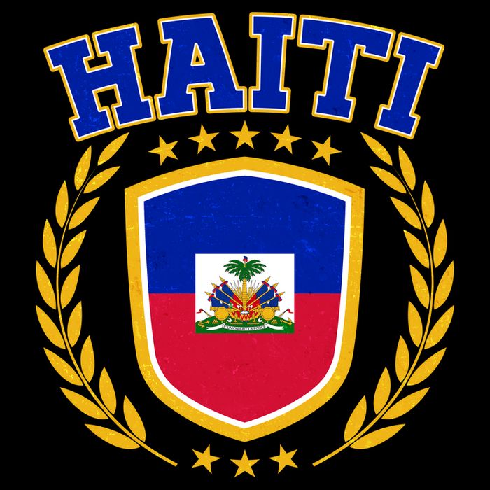 Haiti Flag Crest Shield Logo Cropped Pullover Crew