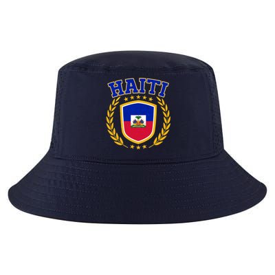 Haiti Flag Crest Shield Logo Cool Comfort Performance Bucket Hat