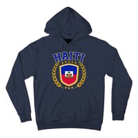 Haiti Flag Crest Shield Logo Hoodie