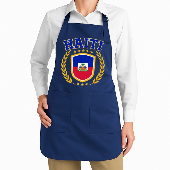 Haiti Flag Crest Shield Logo Apron