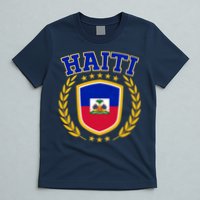 Haiti Flag Crest Shield Logo T-Shirt