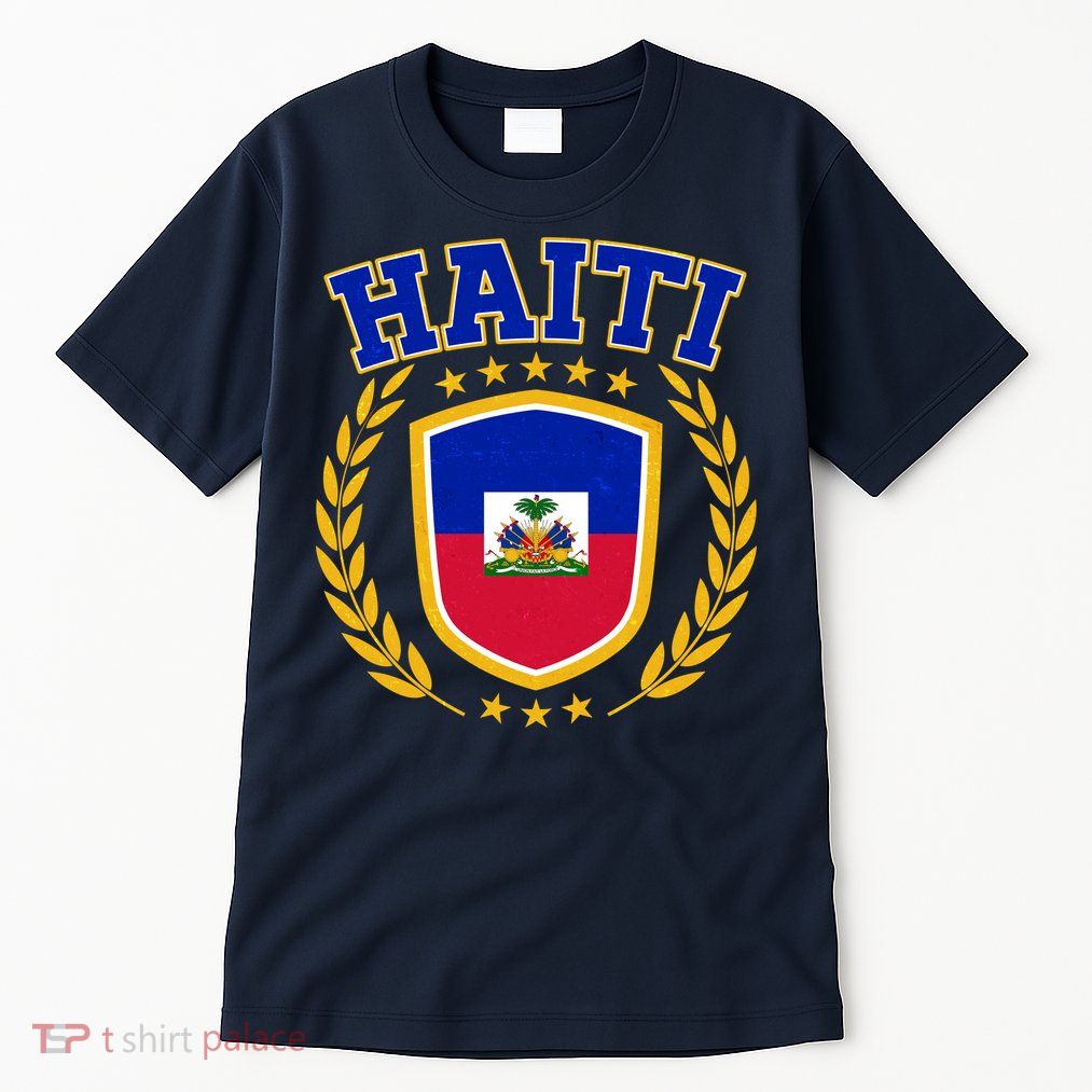 Haiti Flag Crest Shield Logo Tall T-Shirt