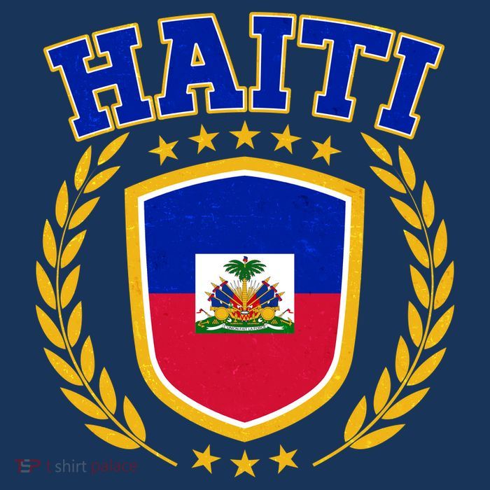 Haiti Flag Crest Shield Logo Button