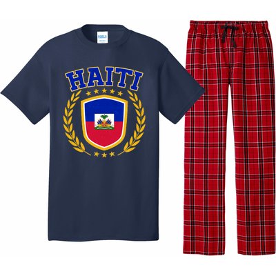 Haiti Flag Crest Shield Logo Pajama Set