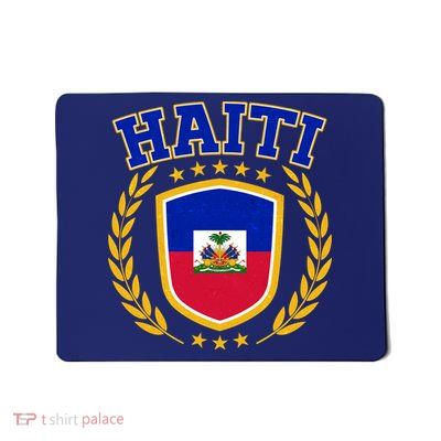 Haiti Flag Crest Shield Logo Mousepad