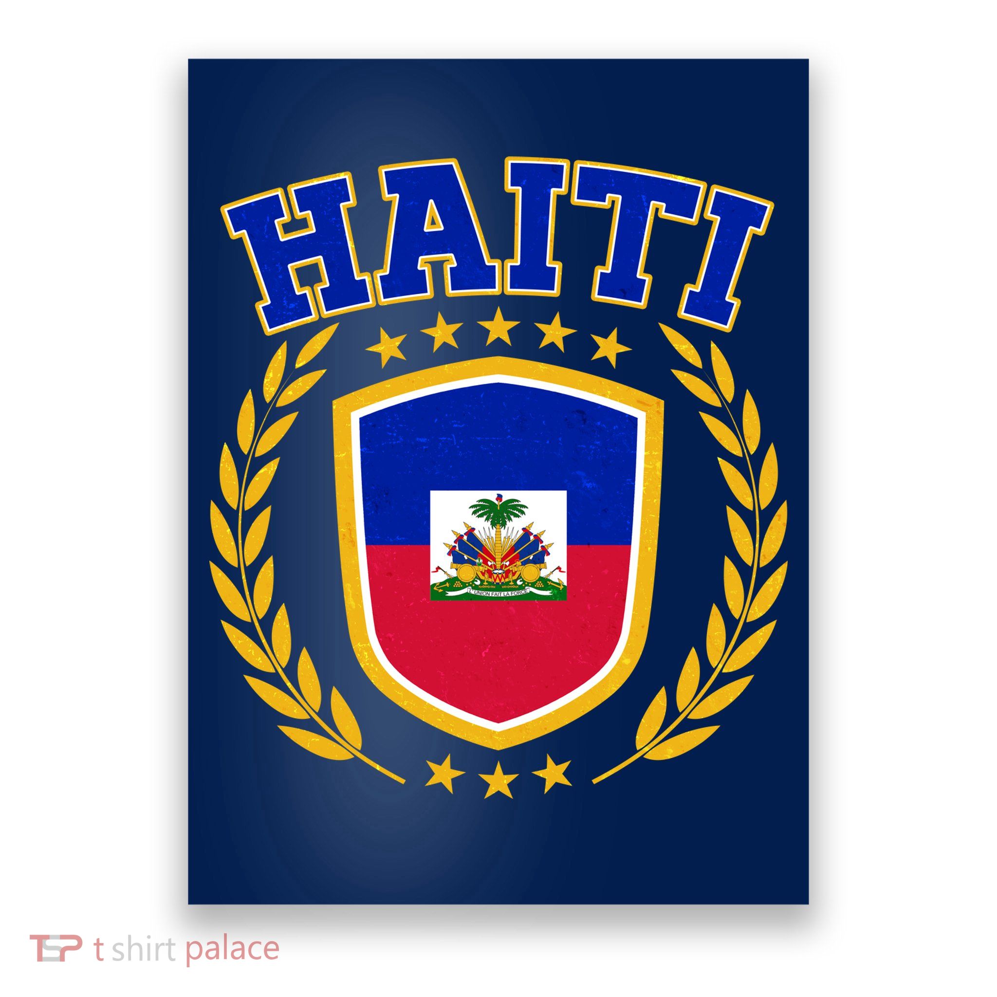 Haiti Flag Crest Shield Logo Poster