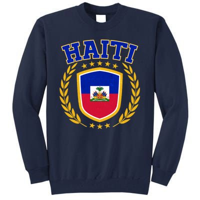 Haiti Flag Crest Shield Logo Tall Sweatshirt