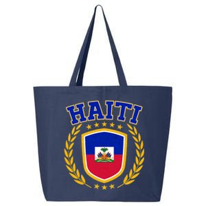 Haiti Flag Crest Shield Logo 25L Jumbo Tote