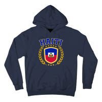 Haiti Flag Crest Shield Logo Tall Hoodie