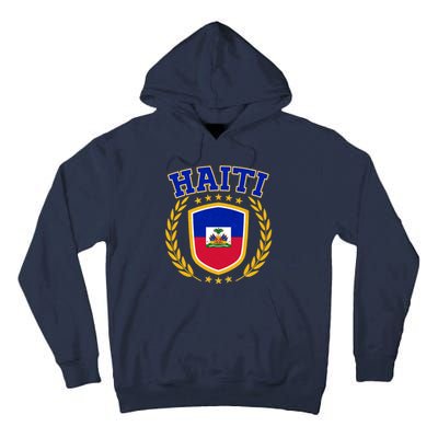 Haiti Flag Crest Shield Logo Tall Hoodie