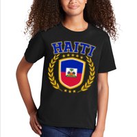 Haiti Flag Crest Shield Logo Kids T-Shirt