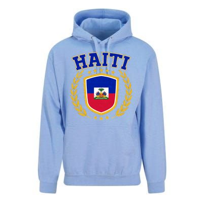 Haiti Flag Crest Shield Logo Unisex Surf Hoodie