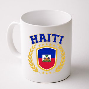 Haiti Flag Crest Shield Logo Coffee Mug