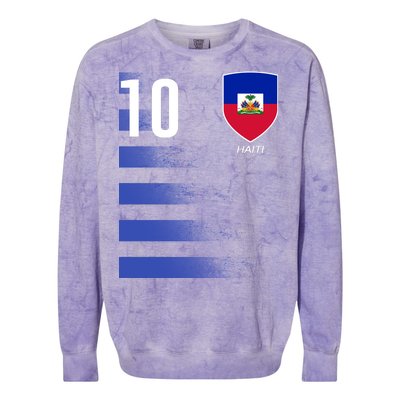 Haiti Football Soccer Futbol Jersey Colorblast Crewneck Sweatshirt