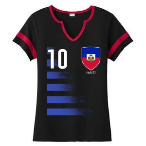 Haiti Football Soccer Futbol Jersey Ladies Halftime Notch Neck Tee