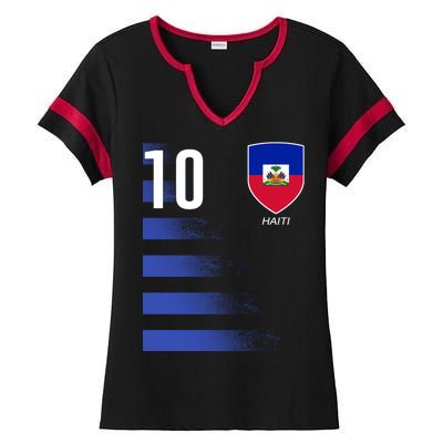 Haiti Football Soccer Futbol Jersey Ladies Halftime Notch Neck Tee