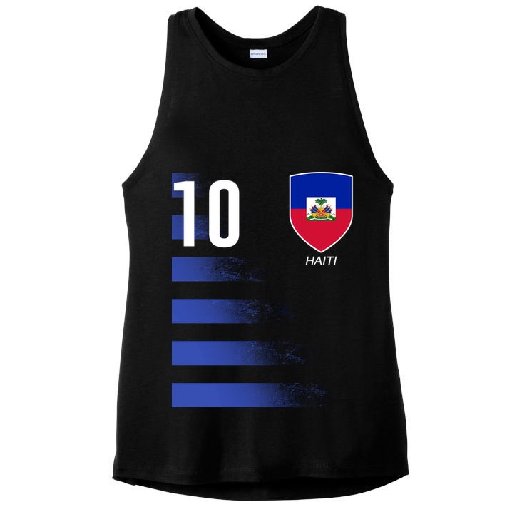 Haiti Football Soccer Futbol Jersey Ladies PosiCharge Tri-Blend Wicking Tank
