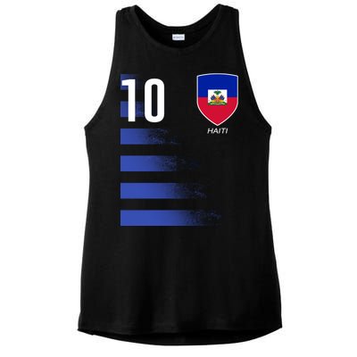 Haiti Football Soccer Futbol Jersey Ladies PosiCharge Tri-Blend Wicking Tank