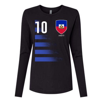 Haiti Football Soccer Futbol Jersey Womens Cotton Relaxed Long Sleeve T-Shirt