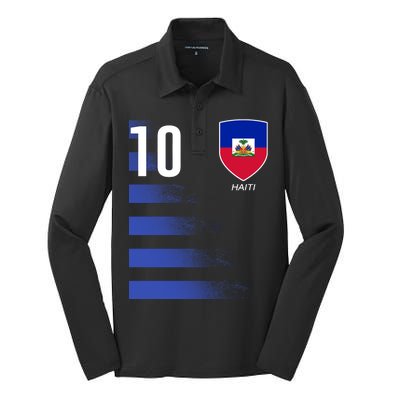 Haiti Football Soccer Futbol Jersey Silk Touch Performance Long Sleeve Polo