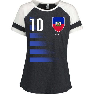 Haiti Football Soccer Futbol Jersey Enza Ladies Jersey Colorblock Tee