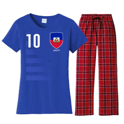 Haiti Football Soccer Futbol Jersey Women's Flannel Pajama Set