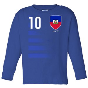 Haiti Football Soccer Futbol Jersey Toddler Long Sleeve Shirt