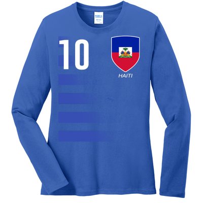 Haiti Football Soccer Futbol Jersey Ladies Long Sleeve Shirt