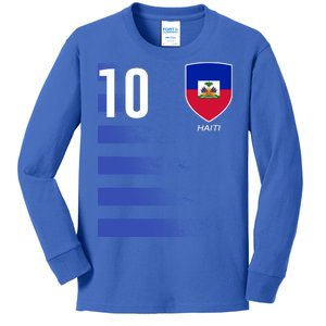 Haiti Football Soccer Futbol Jersey Kids Long Sleeve Shirt