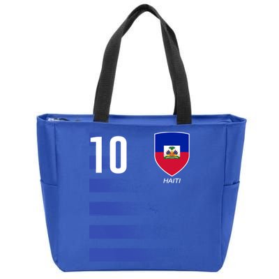 Haiti Football Soccer Futbol Jersey Zip Tote Bag