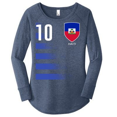 Haiti Football Soccer Futbol Jersey Women's Perfect Tri Tunic Long Sleeve Shirt