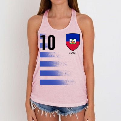 Haiti Football Soccer Futbol Jersey Women's Knotted Racerback Tank