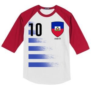 Haiti Football Soccer Futbol Jersey Kids Colorblock Raglan Jersey