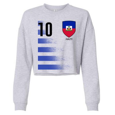 Haiti Football Soccer Futbol Jersey Cropped Pullover Crew