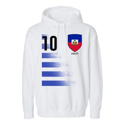 Haiti Football Soccer Futbol Jersey Garment-Dyed Fleece Hoodie