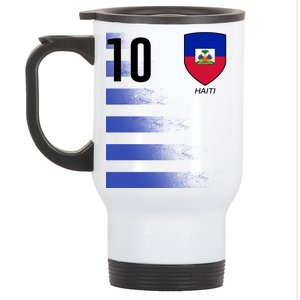 Haiti Football Soccer Futbol Jersey Stainless Steel Travel Mug