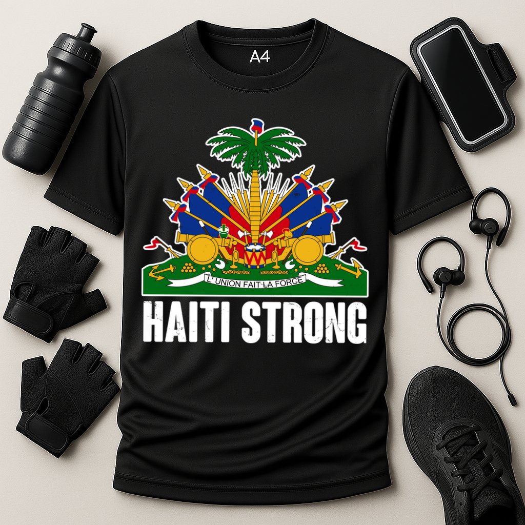 Haiti Strong Flag Symbol Logo Cooling Performance Crew T-Shirt