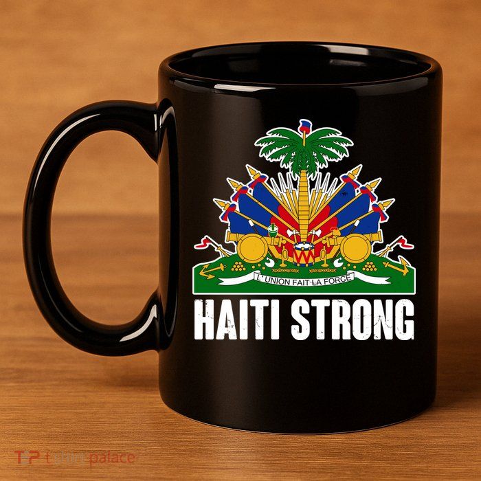 Haiti Strong Flag Symbol Logo 11oz C Handle Ceramic Mug