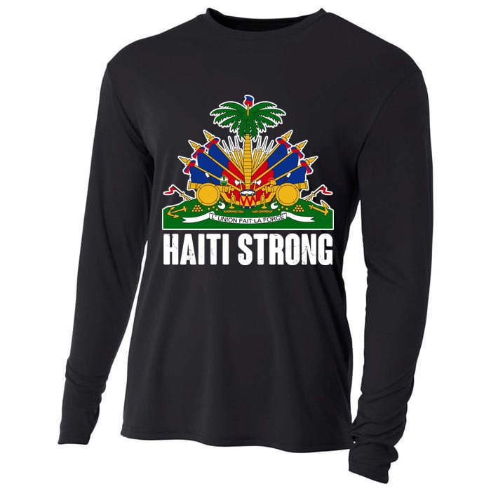 Haiti Strong Flag Symbol Logo Cooling Performance Long Sleeve Crew