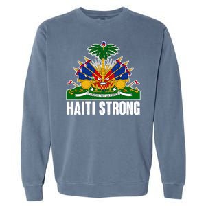 Haiti Strong Flag Symbol Logo Garment-Dyed Sweatshirt