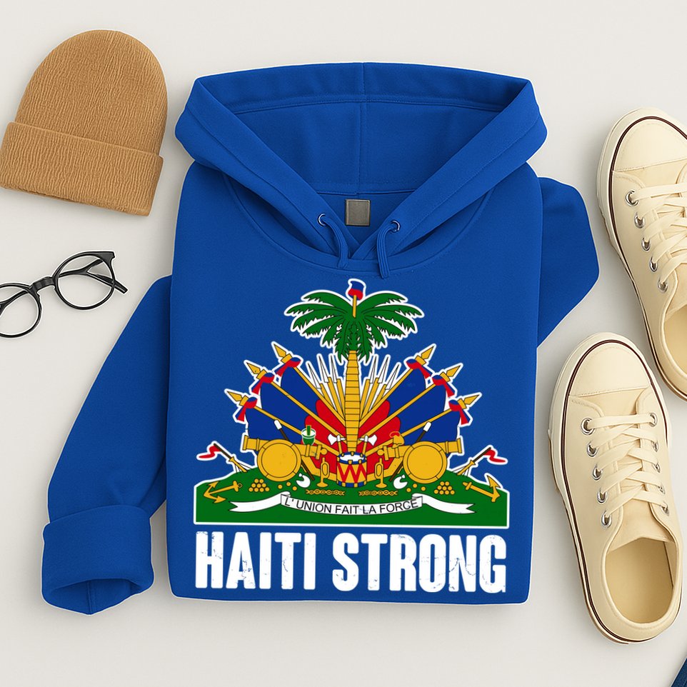Haiti Strong Flag Symbol Logo Hoodie