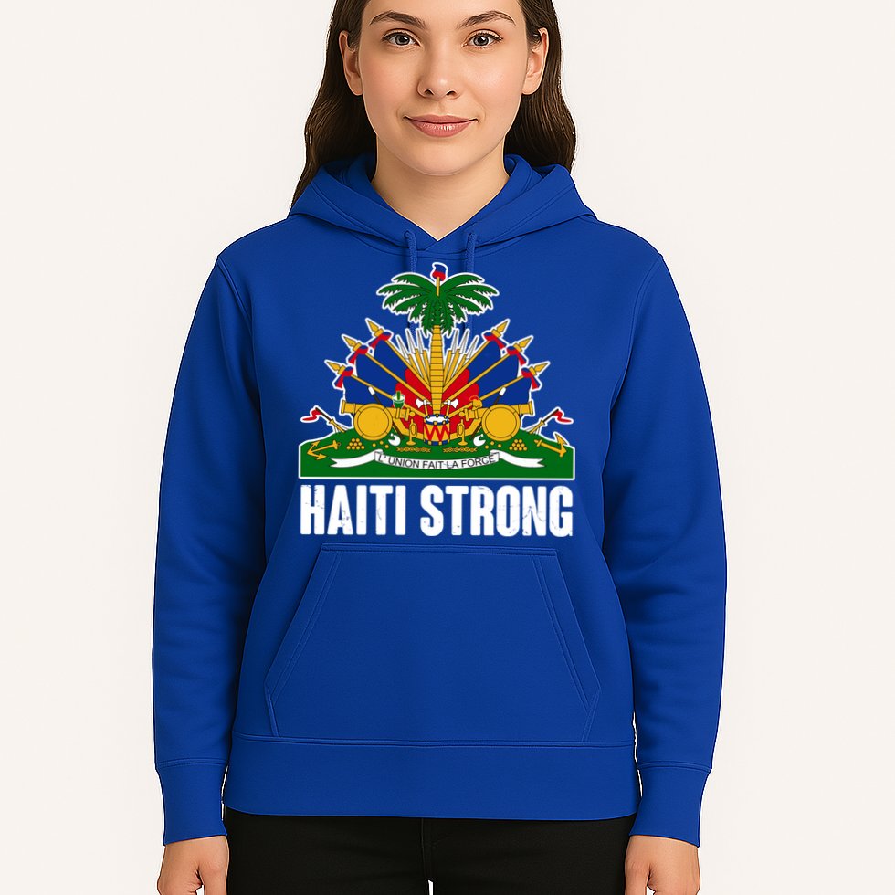 Haiti Strong Flag Symbol Logo Hoodie