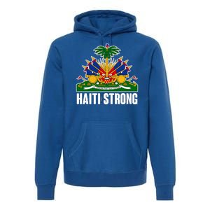 Haiti Strong Flag Symbol Logo Premium Hoodie