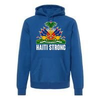 Haiti Strong Flag Symbol Logo Premium Hoodie