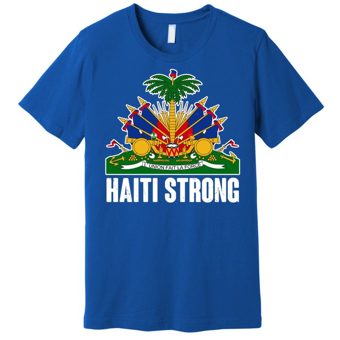 Haiti Strong Flag Symbol Logo Premium T-Shirt