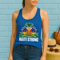Haiti Strong Flag Symbol Logo Womens Tank Top
