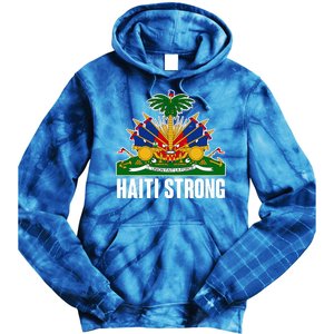 Haiti Strong Flag Symbol Logo Tie Dye Hoodie