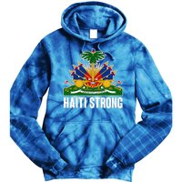 Haiti Strong Flag Symbol Logo Tie Dye Hoodie